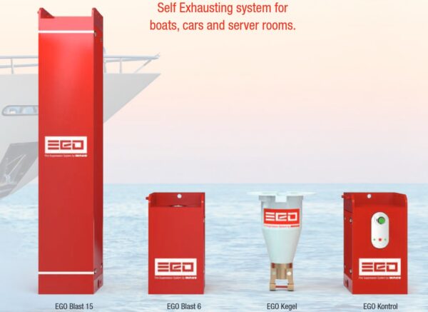 EGO Blast series fire suppression for large spaces (21-529 ft³)
